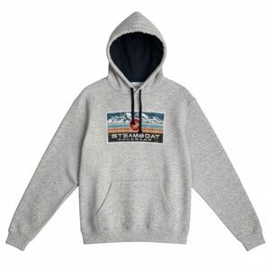 Lone‎ Rock Clothing Steamboat Colorado Hoodie Gray Medium Outdoor